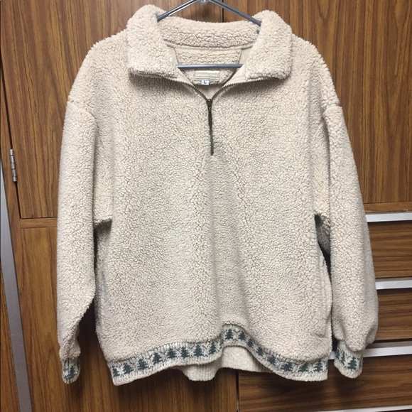 Coldwater Creek Tops - Coldwater Creek Vintage Cream Sherpa Pullover